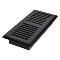 4 x 10 Solid Oak Finished Floor Register - Black Finish