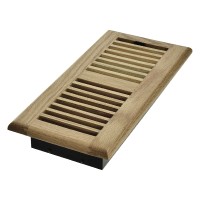 4 x 10 Solid Oak Finished Floor Register - Light Oak Finish