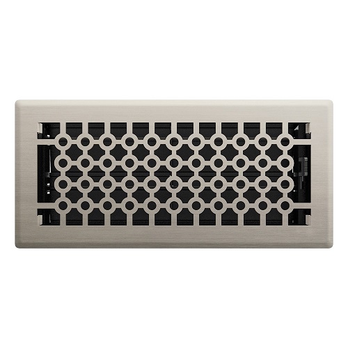 4 x 10 San Francisco Floor Register - Brushed Nickel