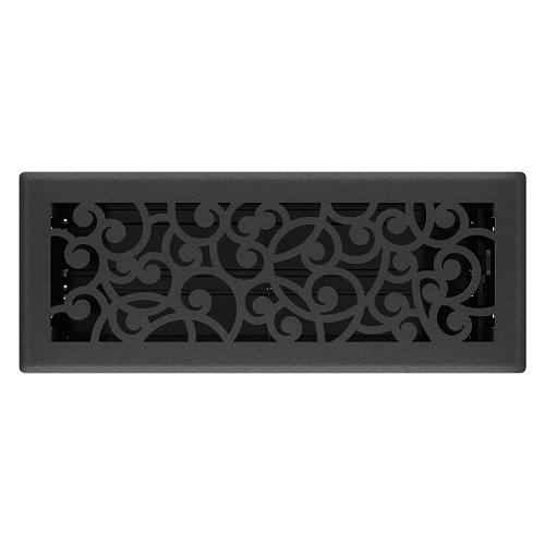 4 x 12 Wonderland Floor Register - Black Iron