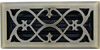 4 X 12 Victorian Floor Register - Solid Antique Brass