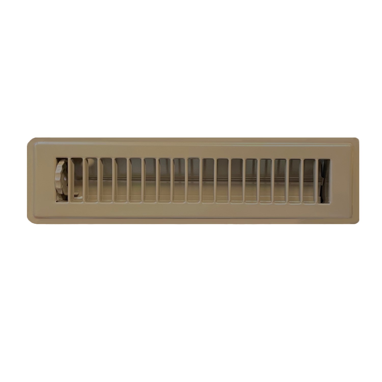 RV And Home Brown Stamped Steel Floor Register With Damper - 14x2 Inch Duct Opening Size