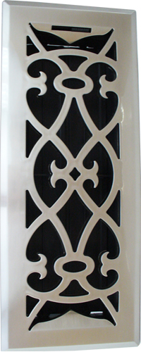 2 x 12 Plastic Victorian Satin Nickel Register