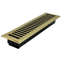 2 X 10 Contemporary Floor Register - Brass Plated
