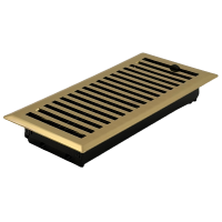 4 X 10 Contemporary Floor Register - Brass Plated