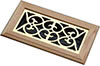 2 X 12 Victorian Style Brass and Light Oak Floor Register