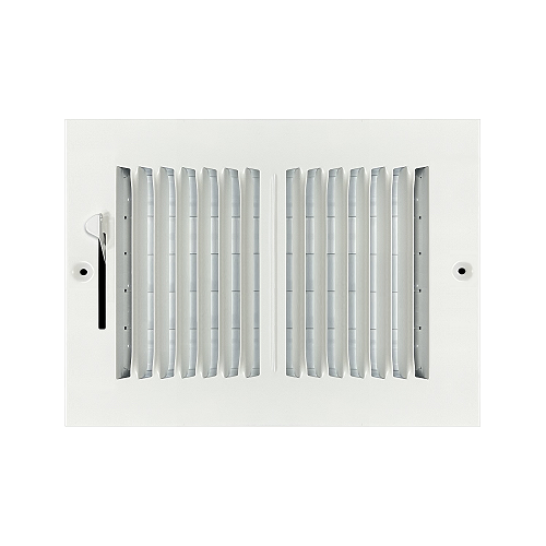 8 x 6 Stamped Steel Sidewall / Ceiling Register - White