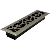 2 X 10 Victorian Floor Register - Brushed Nickel