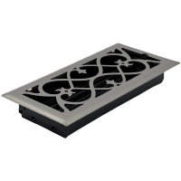 4 X 10 Victorian Floor Register - Brushed Nickel