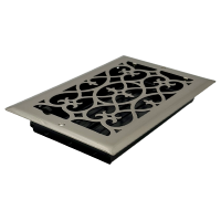 6 X 10 Victorian Floor Register - Brushed Nickel
