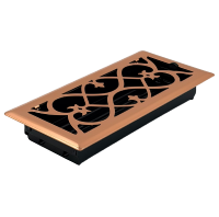 4 X 10 Victorian Floor Register - Copper
