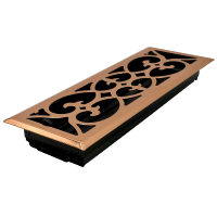 4 X 14 Victorian Floor Register - Copper