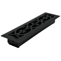 2 X 10 Victorian Floor Register - Flat Black