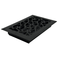 6 X 10 Victorian Floor Register - Flat Black