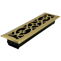 2 X 10 Victorian Floor Register - Brass Plated