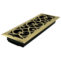 4 X 14 Victorian Floor Register - Brass Plated