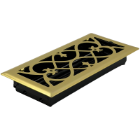 4 X 10 Victorian Floor Register - Brass Plated