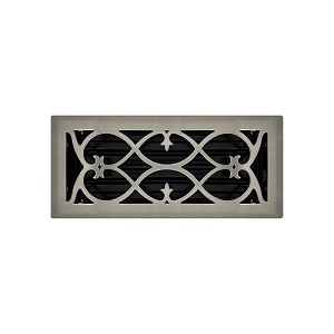 4 X 10 Victorian Floor Register - Brushed Nickel