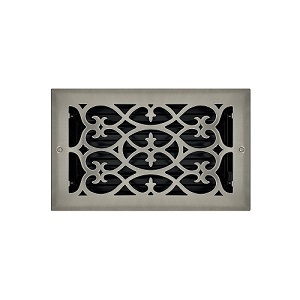 6 X 10 Victorian Floor Register - Brushed Nickel