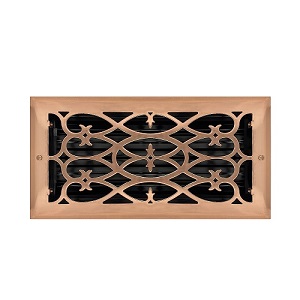 6 X 12 Victorian Floor Register - Copper