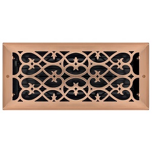 6 X 14 Victorian Floor Register - Copper