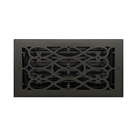 6 X 12 Victorian Floor Register - Flat Black