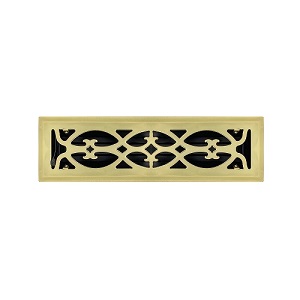 2 X 10 Victorian Floor Register - Brass Plated