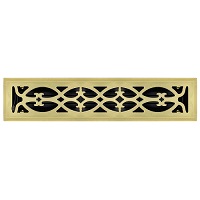 2 X 14 Victorian Floor Register - Brass Plated