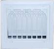 Vintage White Cathedral Style Baseboard Register 13 x 12