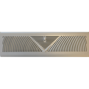 24-Inch, White Steel Baseboard Register Tuscan Design