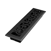2.25 x 12 Wonderland Floor Register - Black Iron