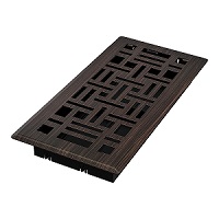 4 x 10 Arts & Crafts Floor Register - Oil Rubbed Bronze