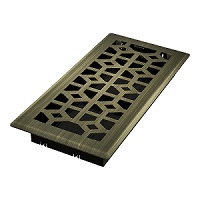 4 x 10 Templar Floor Register - Vintage Brass