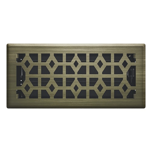 4 x 10 Templar Floor Register - Vintage Brass