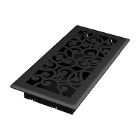4 x 10 Wonderland Floor Register - Black Iron