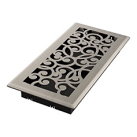 4 x 10 Wonderland Floor Register - Brushed Nickel