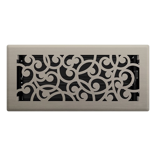 4 x 10 Wonderland Floor Register - Brushed Nickel