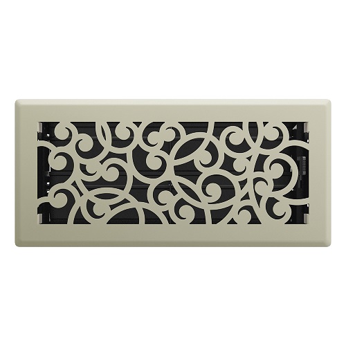 4 x 10 Wonderland Floor Register - Satin Nickel