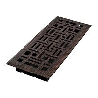 4 x 12 Arts & Crafts Floor Register - Oil Rubbed Bronze
