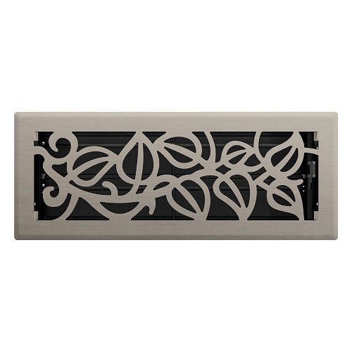 4 x 12 Napa Floor Register - Brushed Nickel