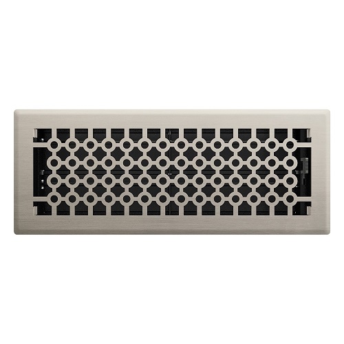4 x 12 San Francisco Floor Register - Brushed Nickel