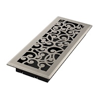4 x 12 Wonderland Floor Register - Brushed Nickel