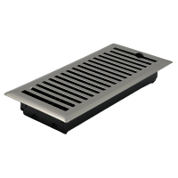 4 X 10 Contemporary Floor Register - Brushed Nickel
