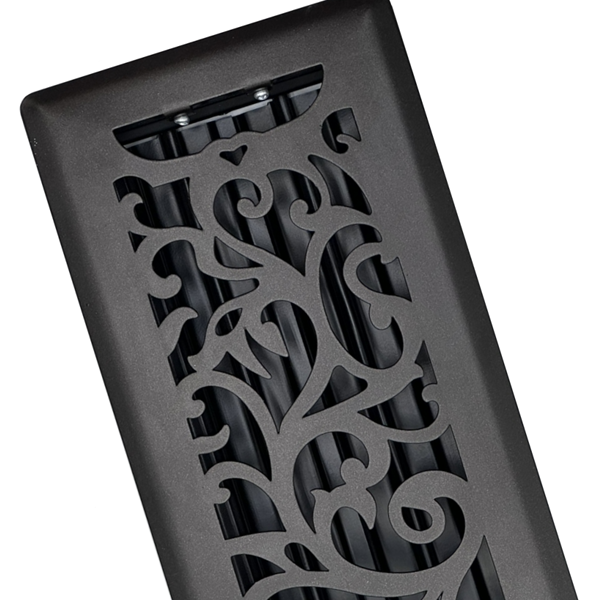 4 x 10 Floral Floor Register - Metallic Bronze Finish