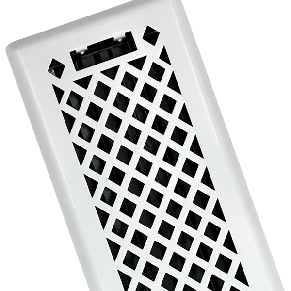 4 x 10 Lattice Floor Register - Glacier White Finish