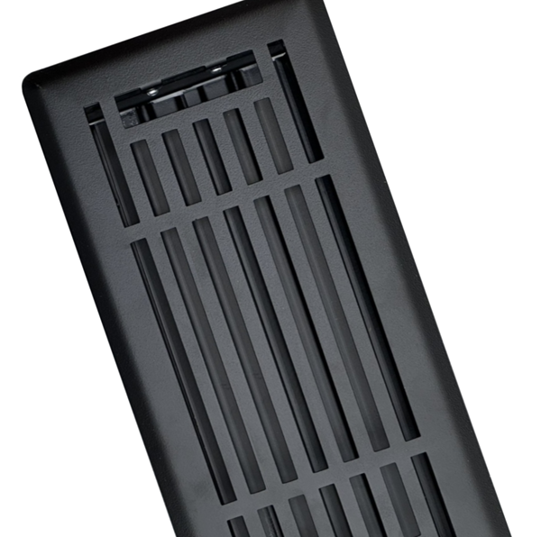 4 x 10 Linear Floor Register - Cast Iron Black Finish