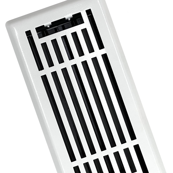 4 x 10 Linear Floor Register - Glacier White Finish
