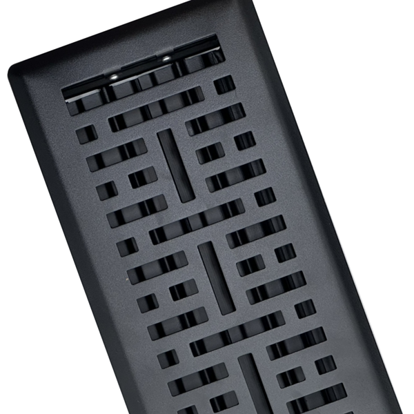 2 x 12 Metro Floor Register - Cast Iron Black Finish