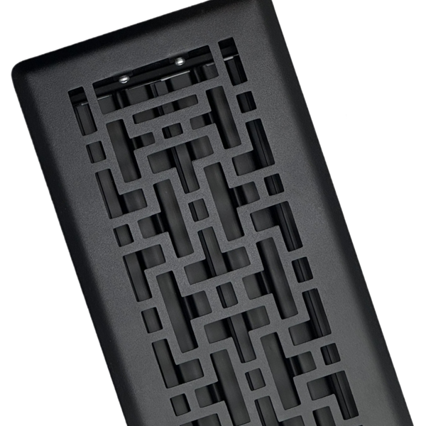 4 x 10 Oriental Floor Register - Cast Iron Black Finish