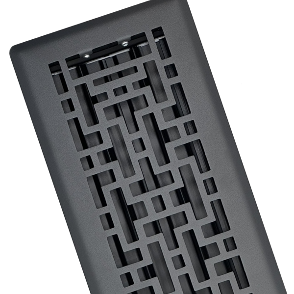 4 x 10 Oriental Floor Register - Graphite Grey Finish